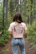 Women's It's Their Land, too Crop Tee - Pale Pink
