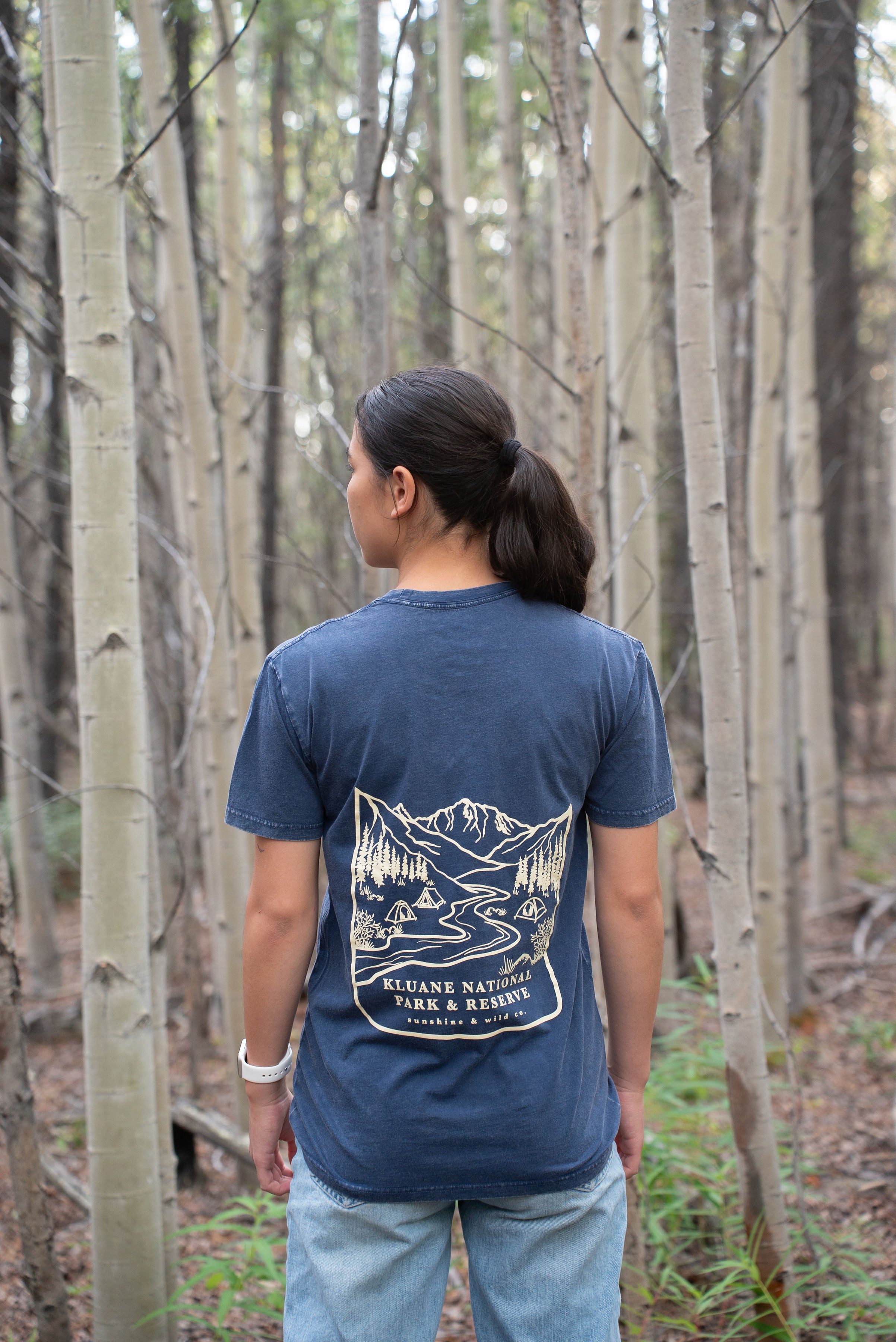Unisex Stonewash Kluane National Park Tee - Blue Stone