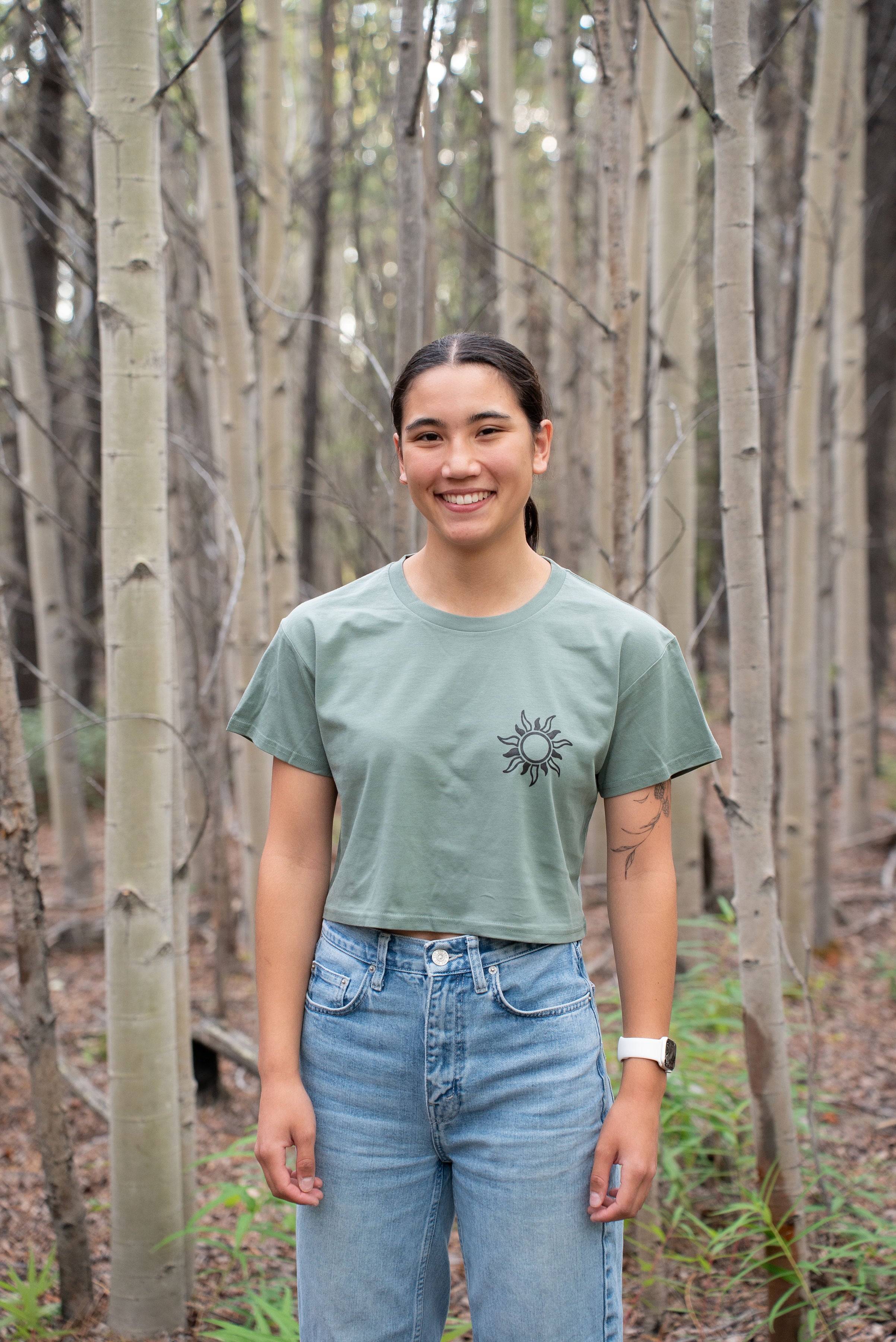 Women's Kluane National Park Crop Tee - Sage
