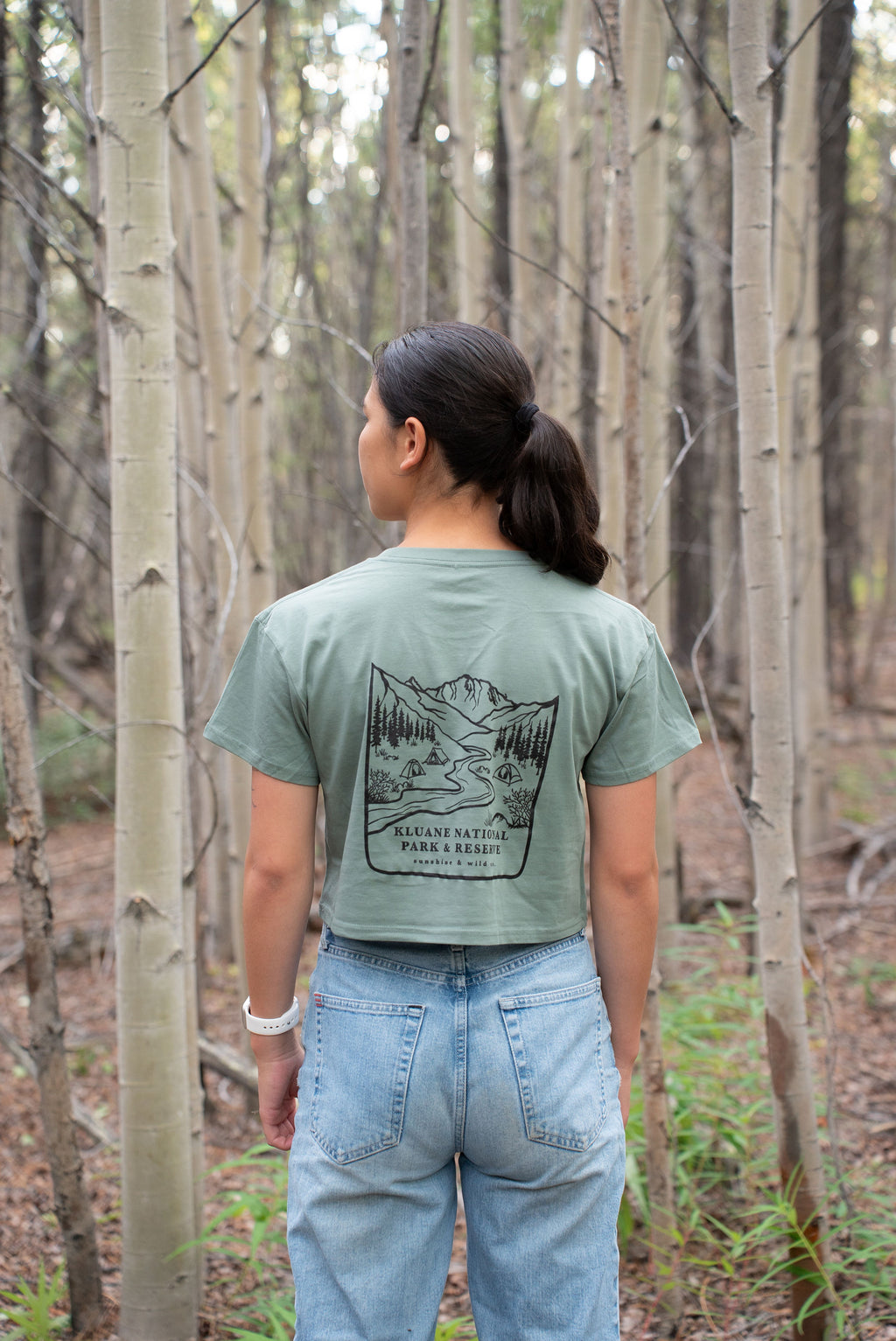 Women's Kluane National Park Crop Tee - Sage