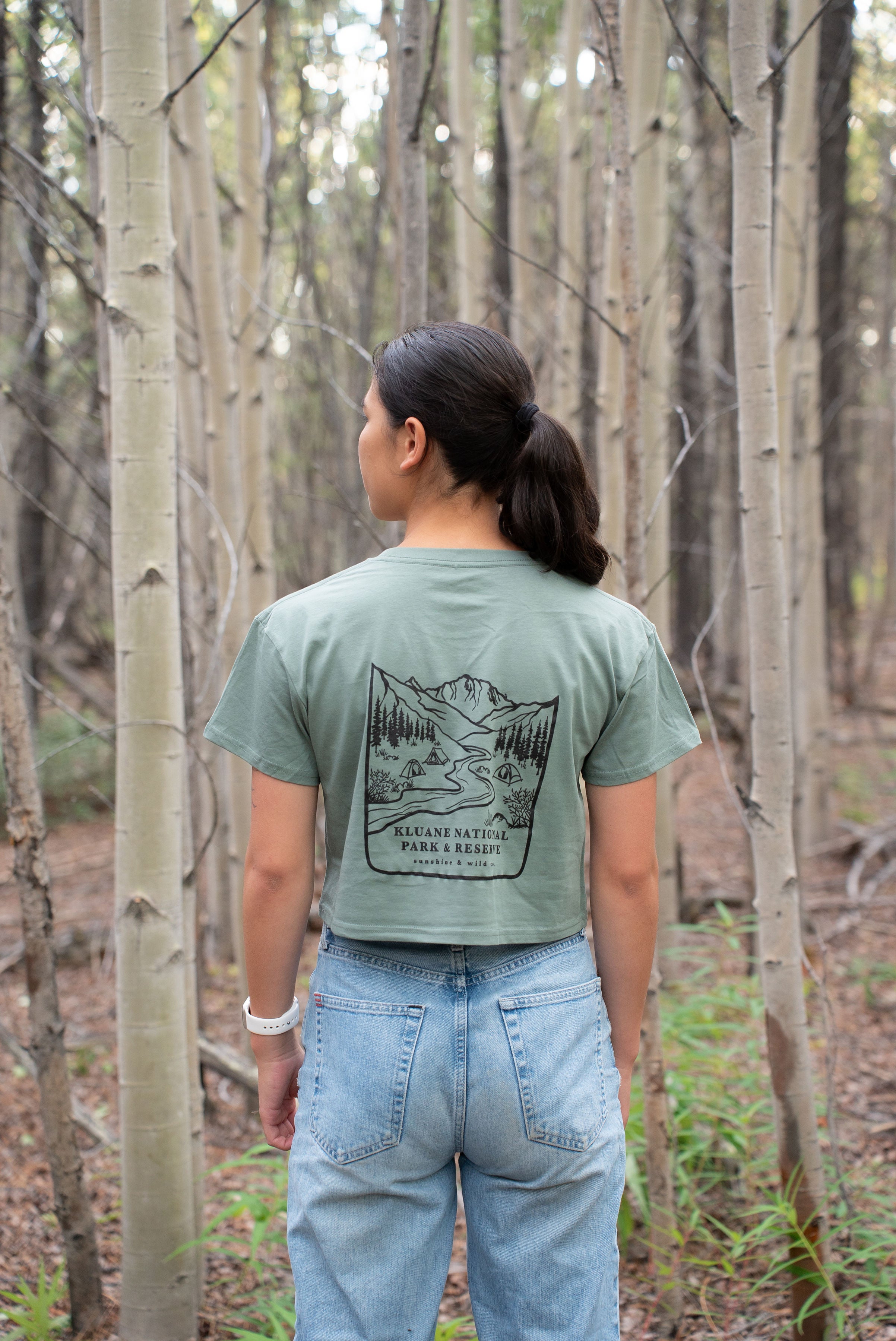 Women's Kluane National Park Crop Tee - Sage