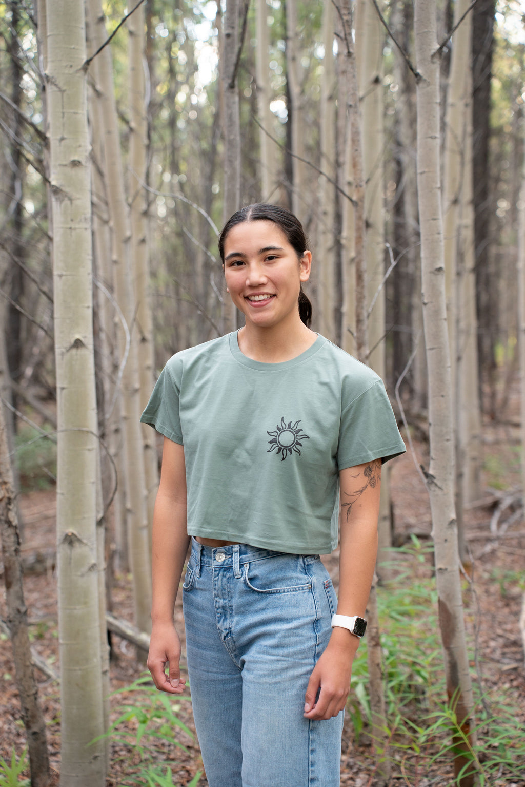Women's Kluane National Park Crop Tee - Sage