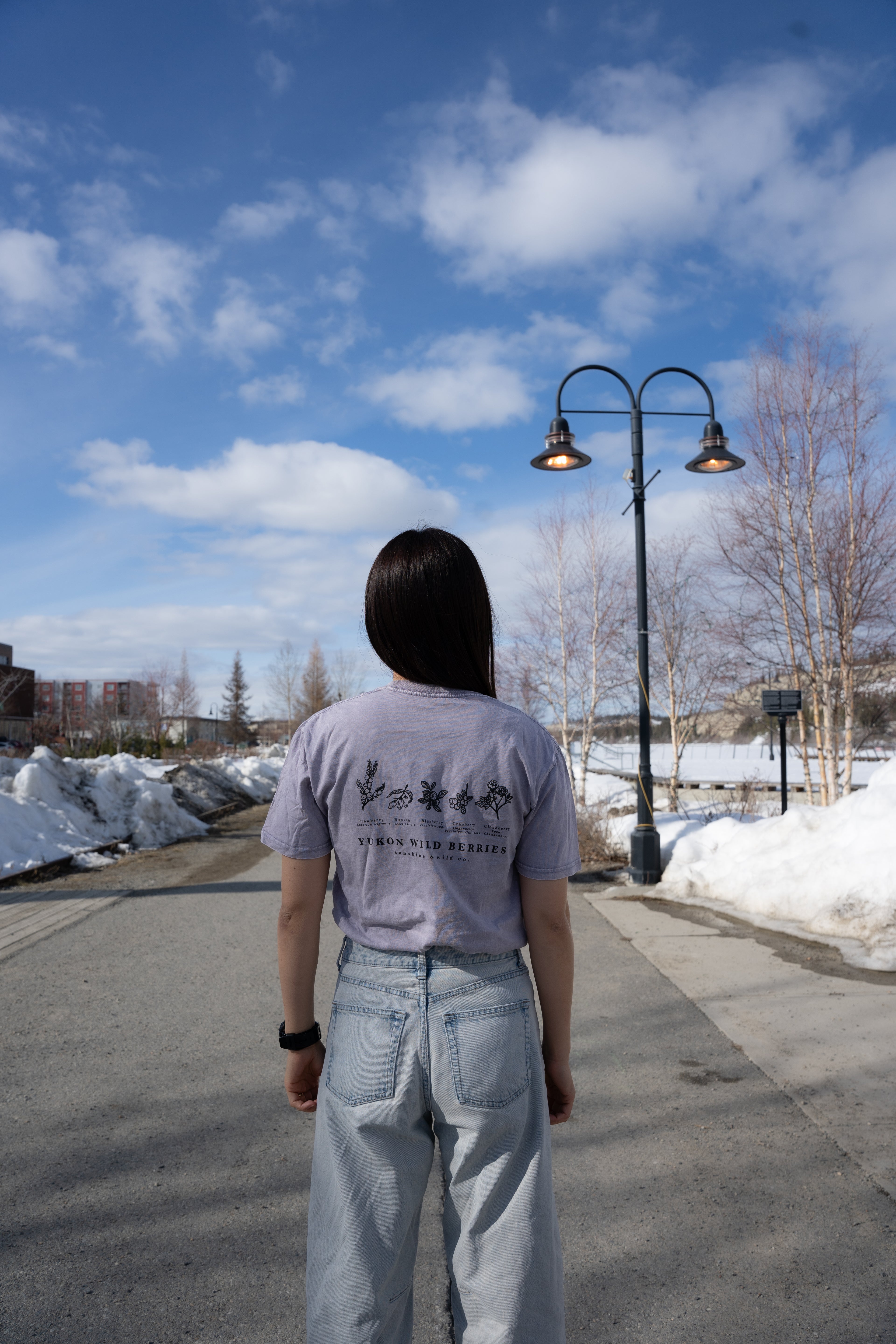 Unisex Stonewash Wild Berries Tee - Orchid