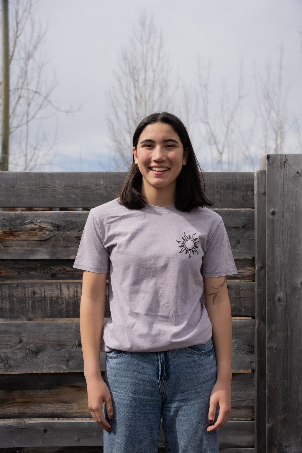 Unisex Stonewash Alpine Wildflower Tee - Orchid