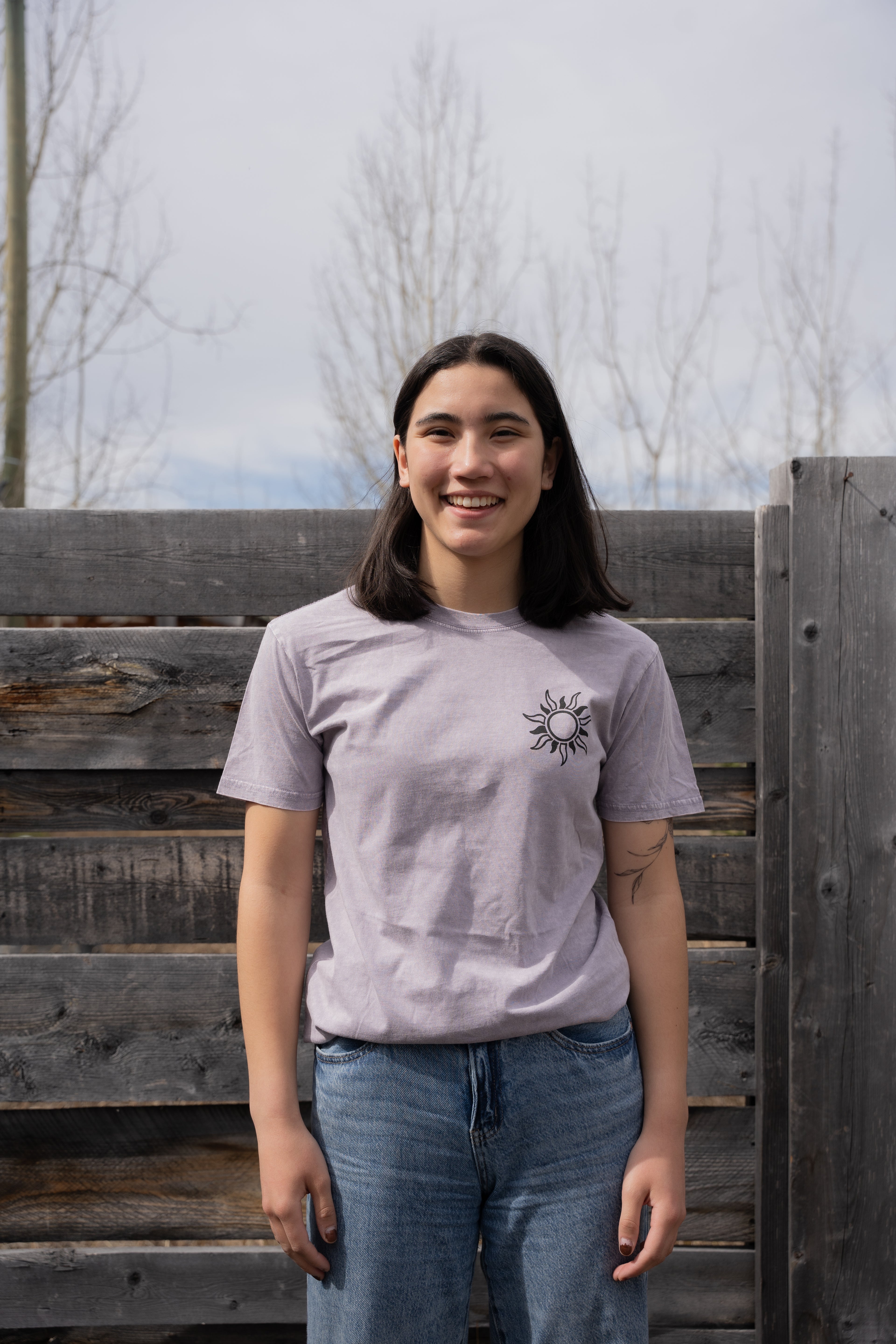 Unisex Stonewash Alpine Wildflower Tee - Orchid