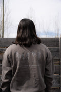 Women's Half-zip Sweater Alpine Wildflowers - Faded Grey