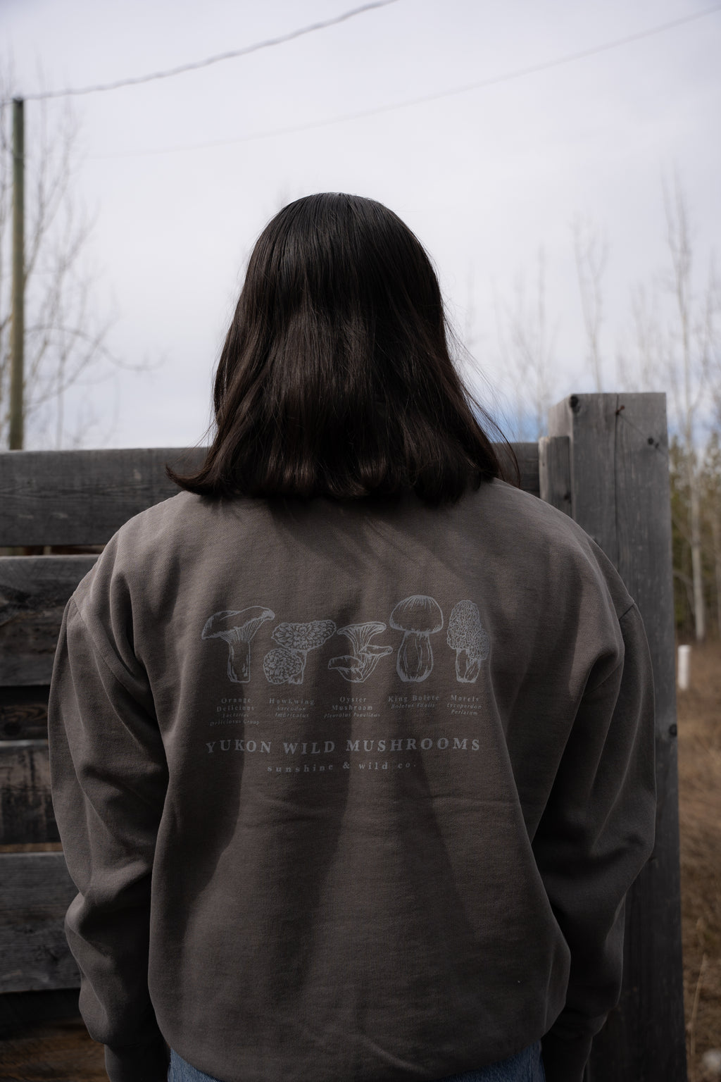 Women's Half-zip Wild Mushrooms - Faded Grey