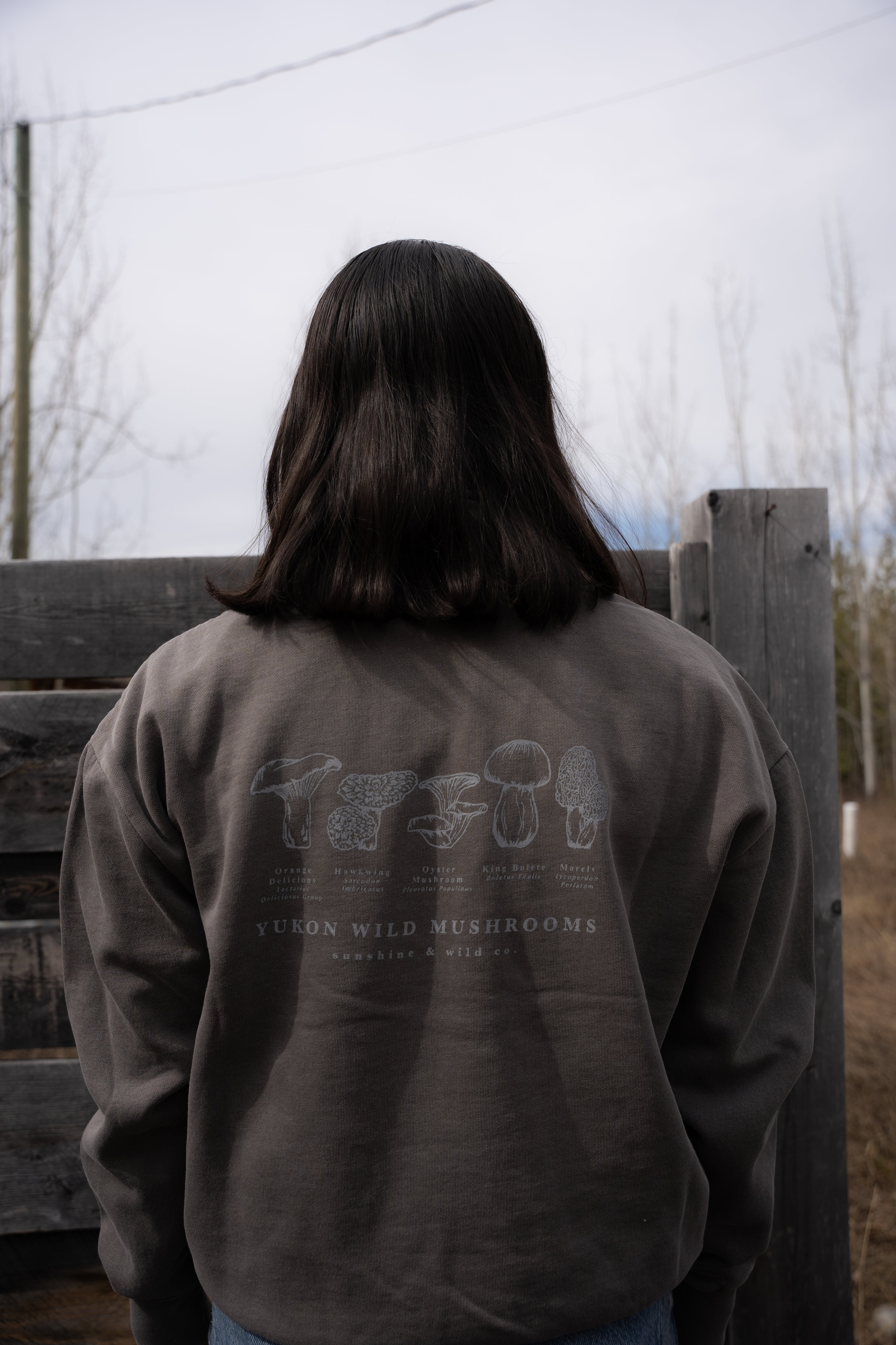 Women's Half-zip Wild Mushrooms - Faded Grey