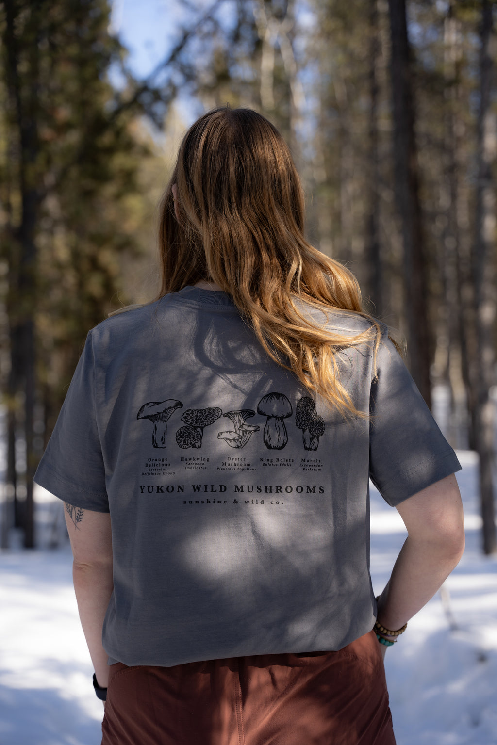 Unisex Wild Mushroom Box Tee - Shadow