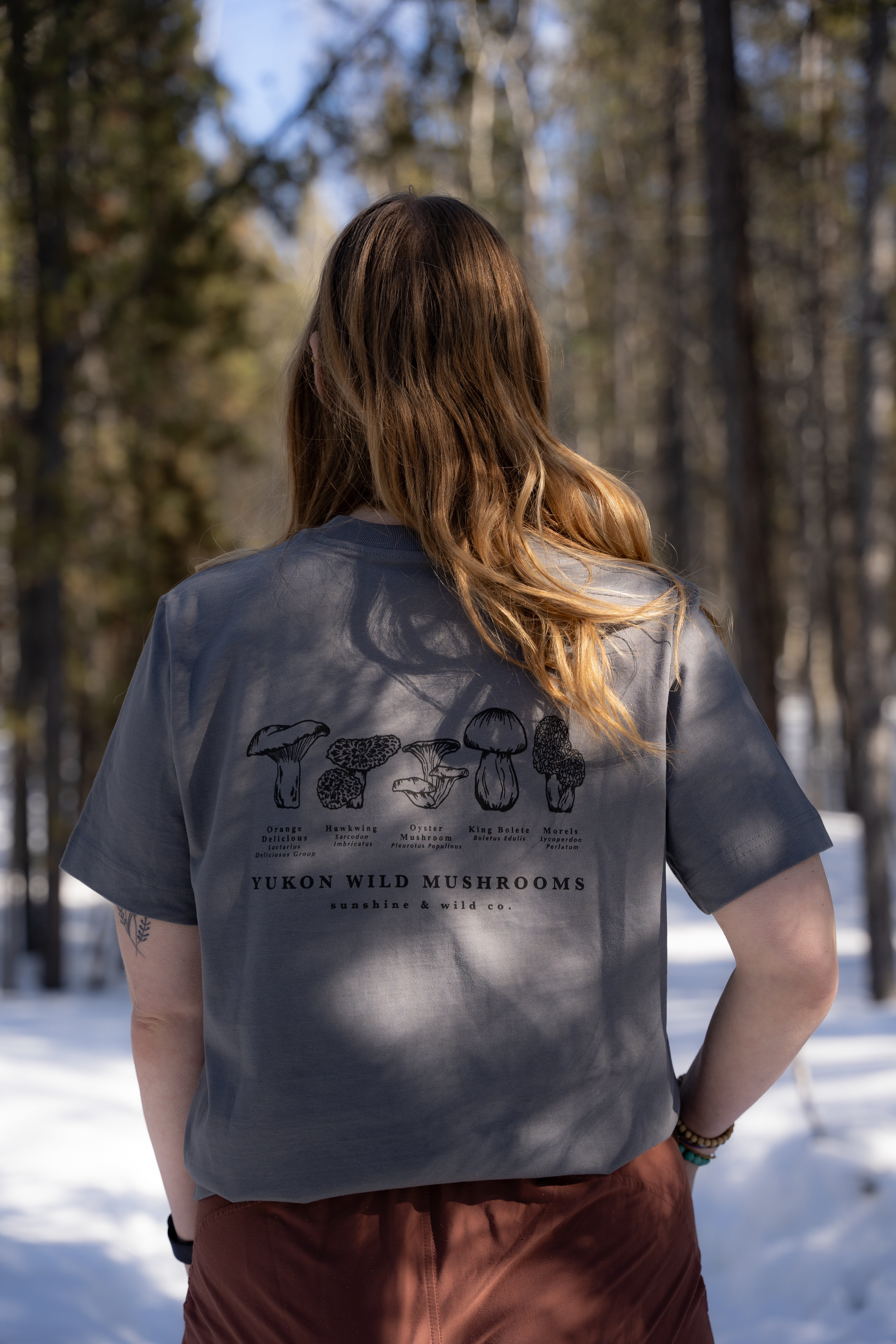 Unisex Wild Mushroom Box Tee - Shadow