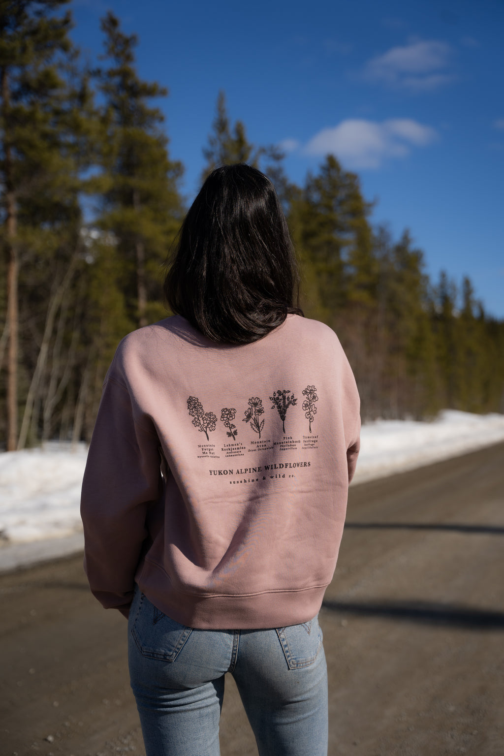 Women's Crewneck Alpine Wildflower - Hazy Pink
