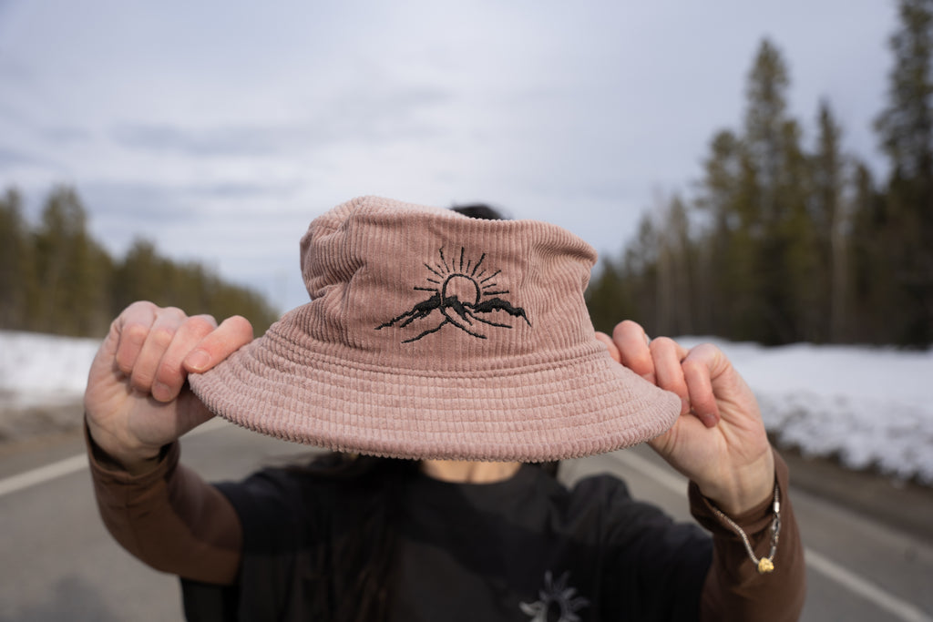 Embroidered Three Guardsman Bucket Hat - Hazy Pink