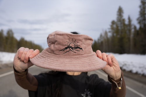 Embroidered Three Guardsman Bucket Hat - Hazy Pink