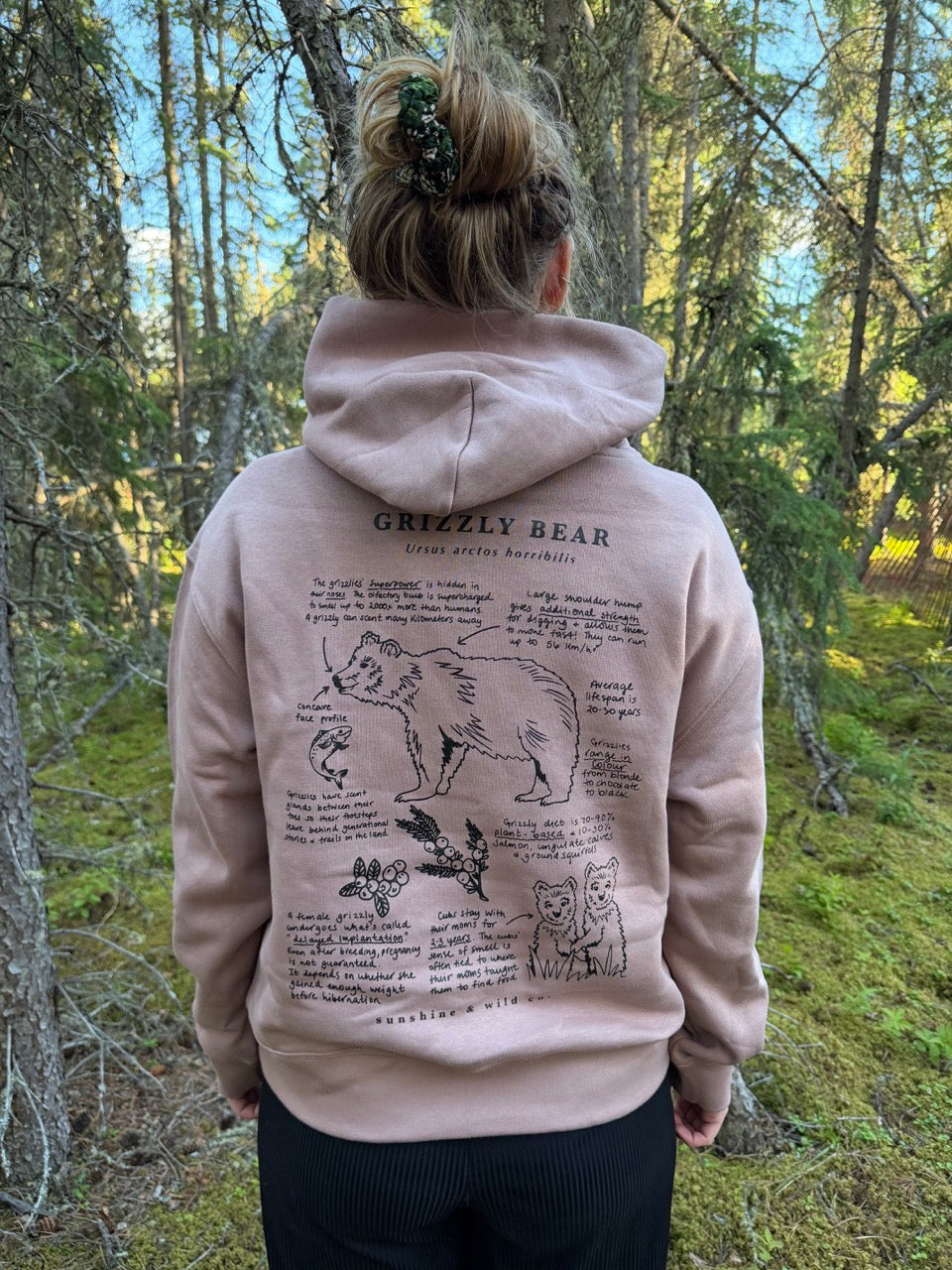 Women's Recycled Grizzly Bear Hoodie - Hazy Pink